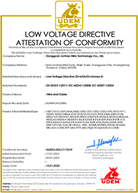 j9国际厅耐高温电线CE证书